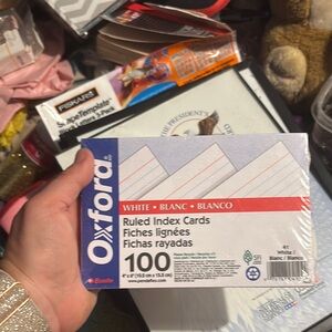 Oxford Blue and White Ruled Index Cards